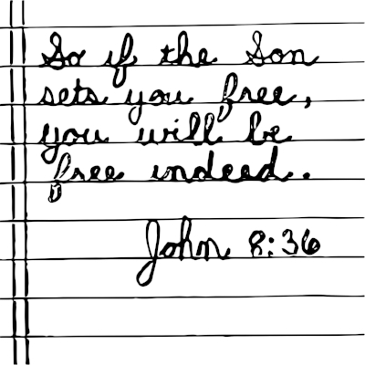 The verse John sent me, in his handwriting. 