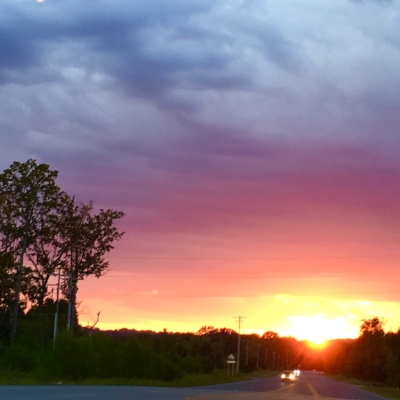 Sunset as we drove home