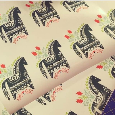 Gocco printed wallpaper