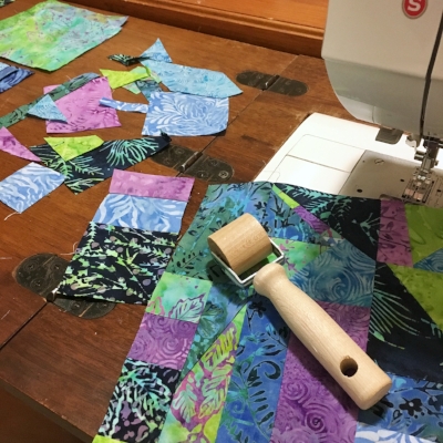 Cutting and adding sections to a larger block-in-progress