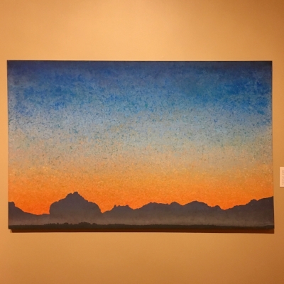Sunset (Harquahala Mountains, Arizona) by Merrill Mahaffey. Acrylic on canvas, 1978. 