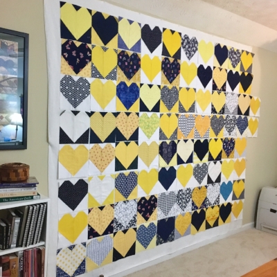 A visible example of creative community: lots and lots of heart blocks for #OperationSmiley