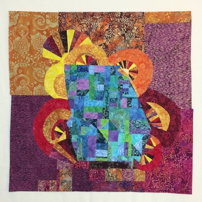 One of the Georgia E Pluribus Unum Quilts that grew from playing with warm and cool colors and improv piecing techniques