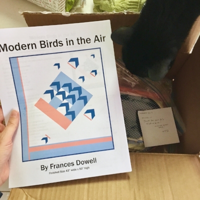 Pattern, fabric in a box, and auxiliary Moby-cat