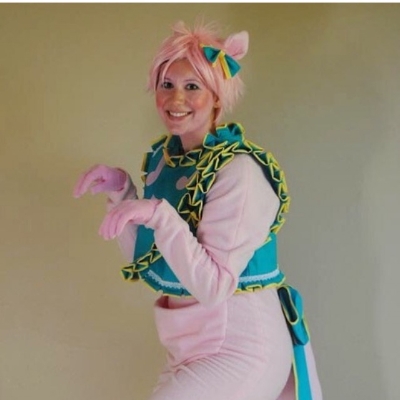Katie in her 2014 Halloween Costume as Whazzat kangaroo from Zoobilee Zoo. Her son, Weston, was Alexander Hamilton for Halloween this year, and there are pictures on Instagram. Go take a look!!