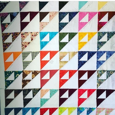 Block swap from an online quilting group, several members of which met up at QuiltCon