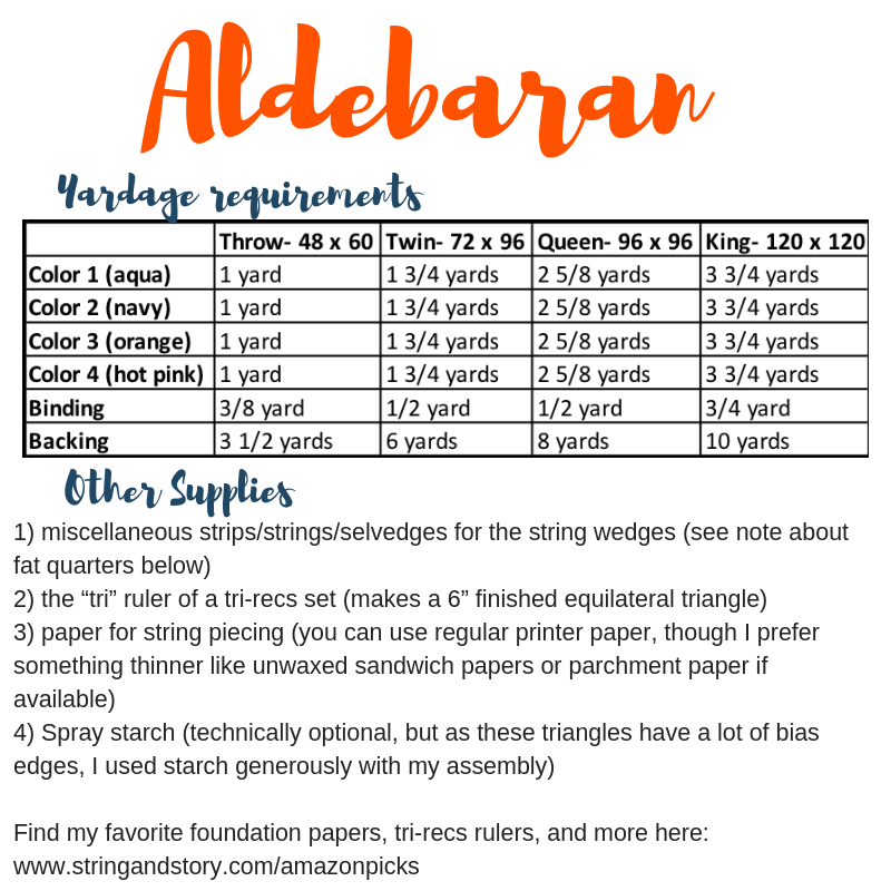 Aldebaran Quilt Pattern Booklet by HollyAnne Knight of String & Story