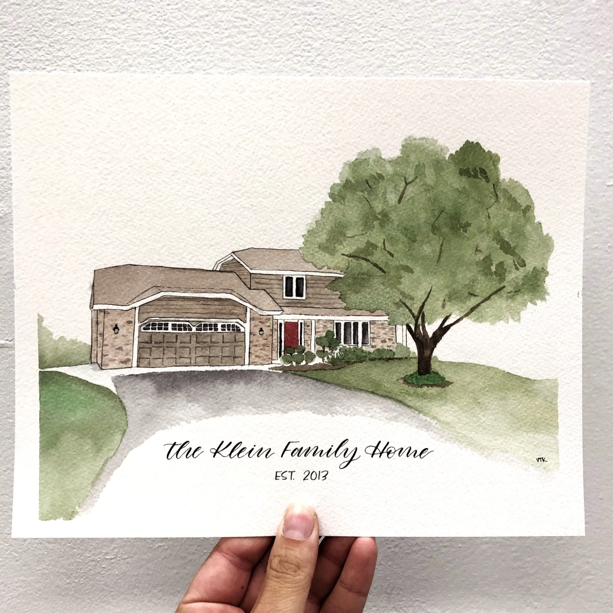 Participant painting created at Watercolor Home Painting Class