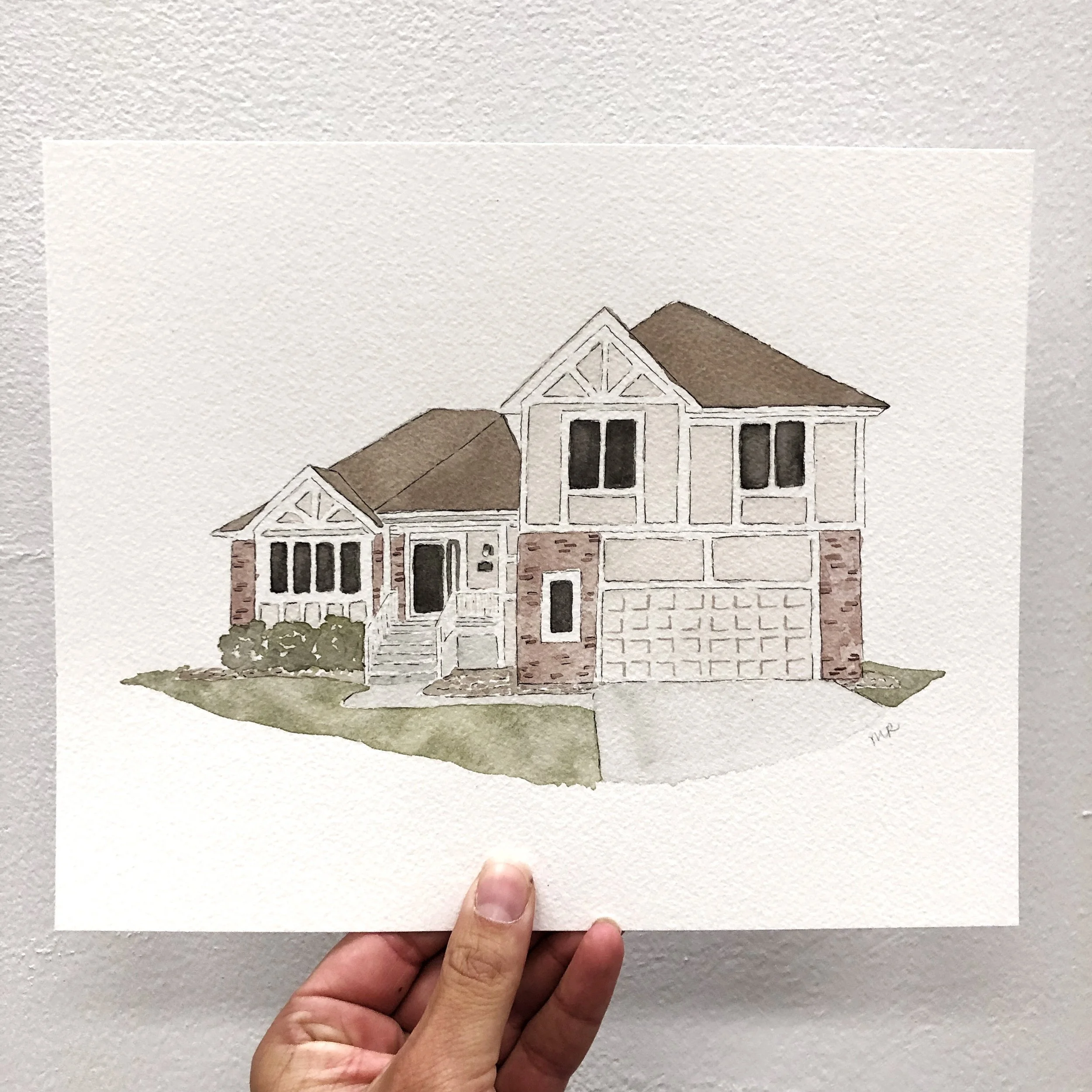 Participant painting created at Watercolor Home Painting Class