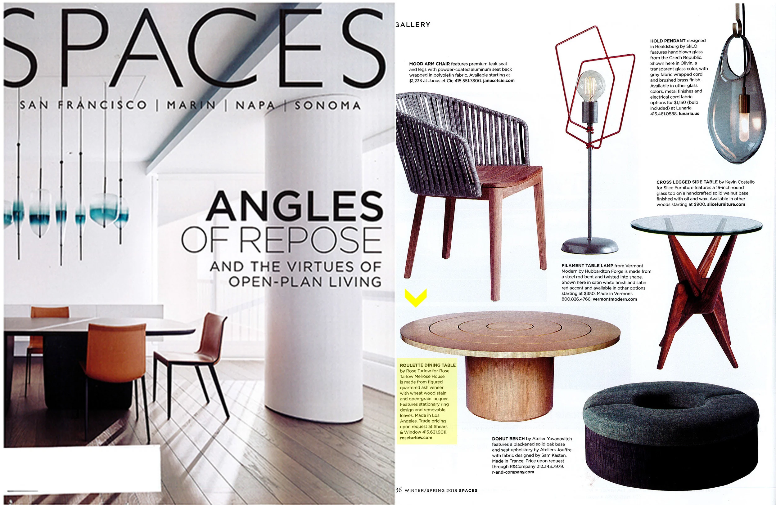 Spaces Magazine // January 2017 Rose Tarlow Melrose House Roulette Dining Table
