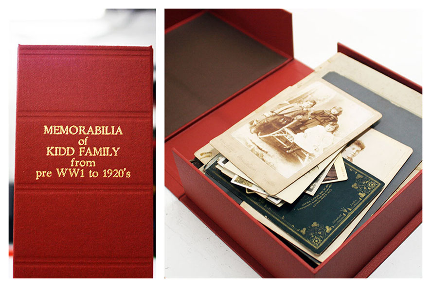 Archival box with photographs