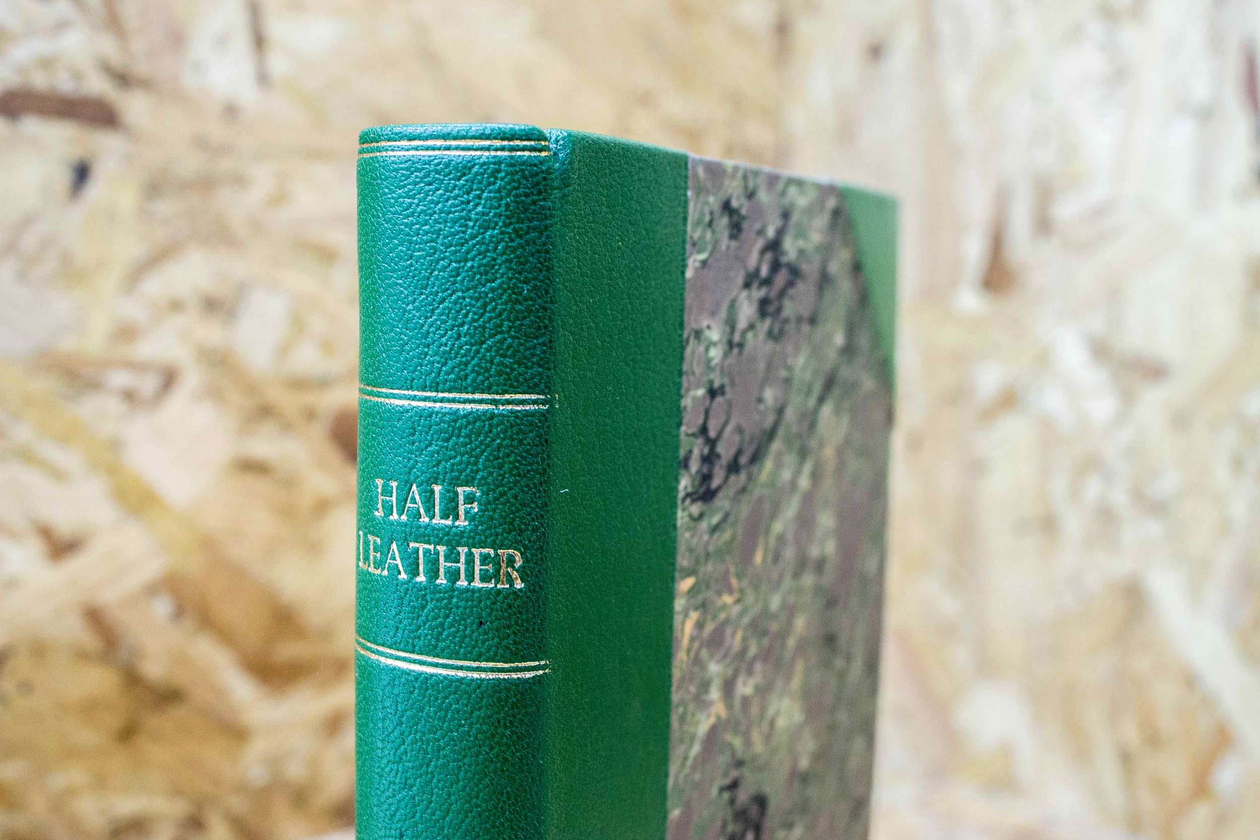 Half-bound leather book