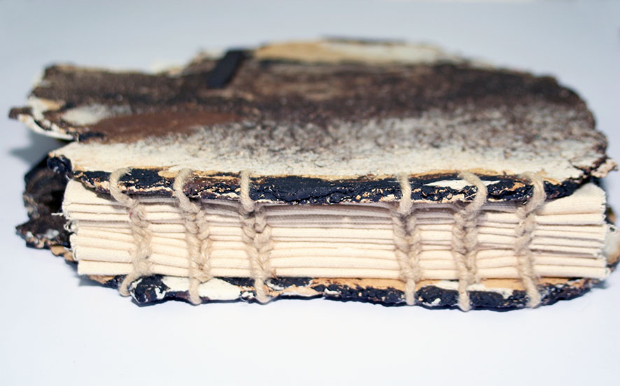 Artist hand sewn book