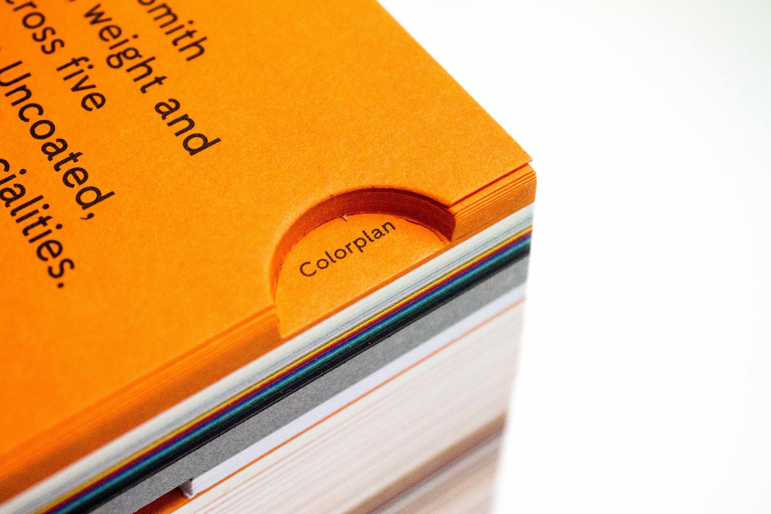 Colorplan paper is great for endpapers if you want to move away from white or cream.