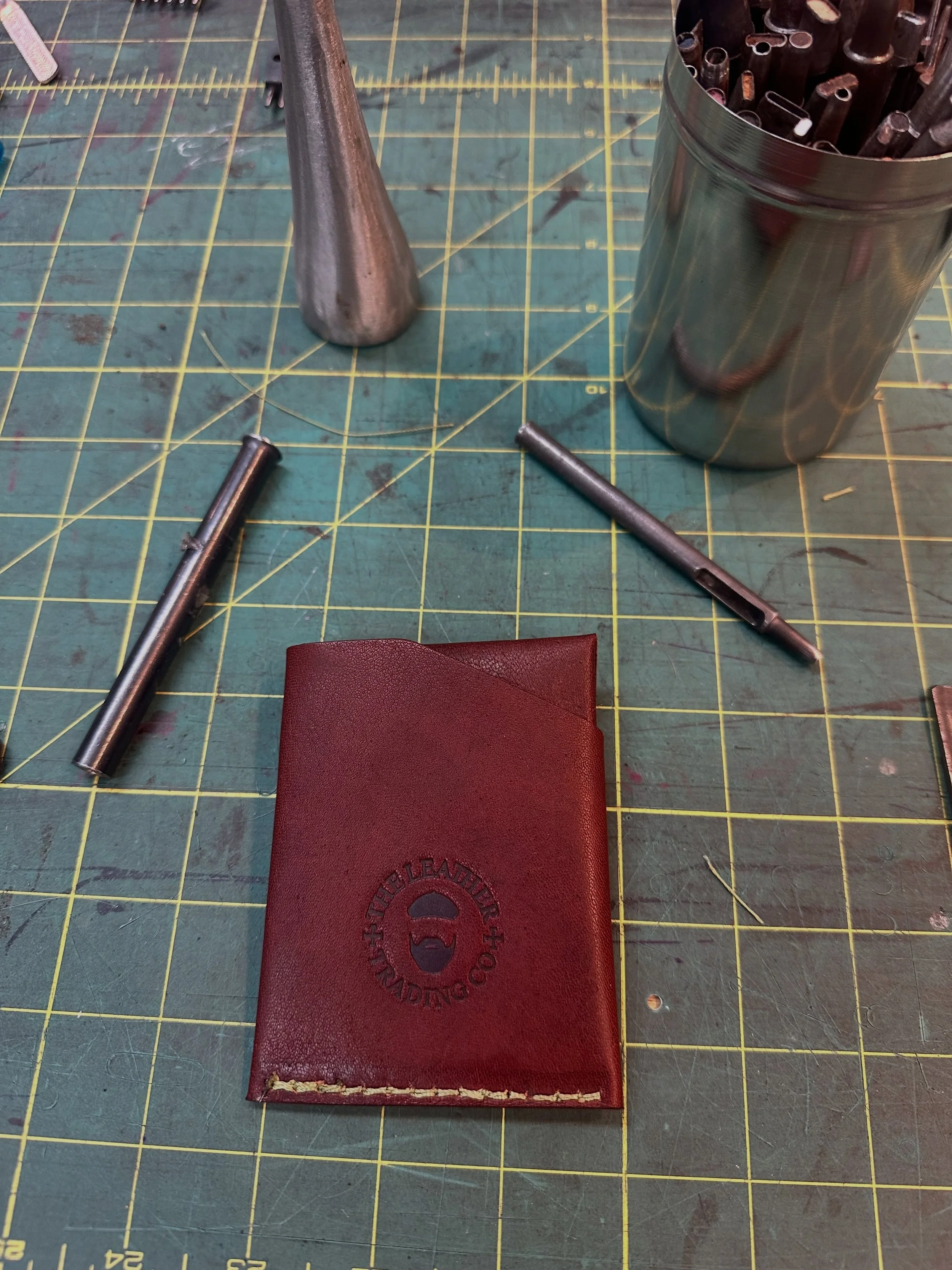 Robin had a great time recently learning to make a wallet from kangaroo skin at @theleathertradingco in Sydney, using some &lsquo;semi&rsquo; familiar machines. Huge thanks to Rod for a great day - if you are lucky enough to be in the area we definit