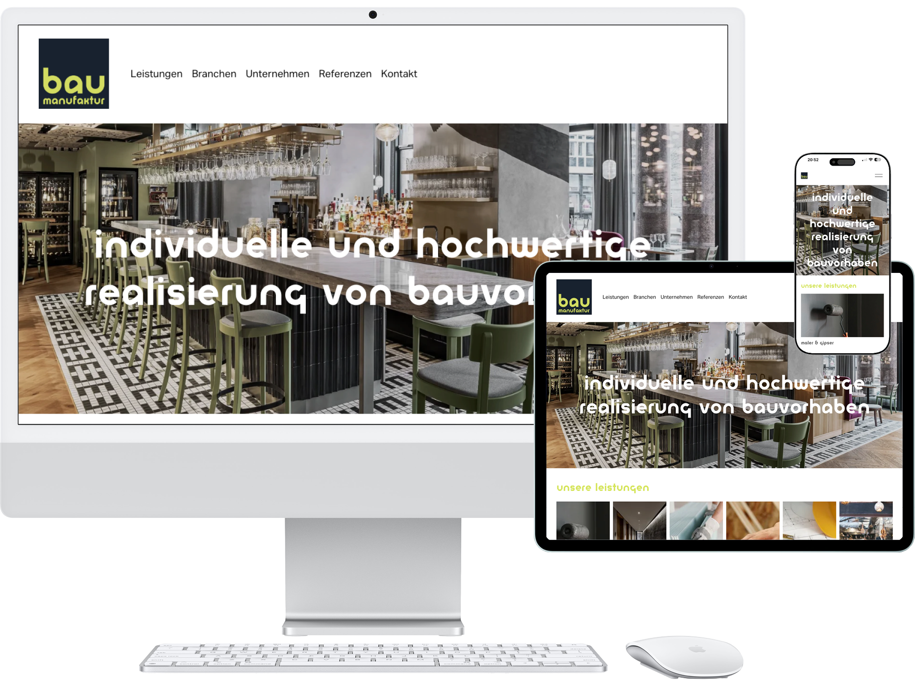 Internetseite für die Baumanufaktur AG