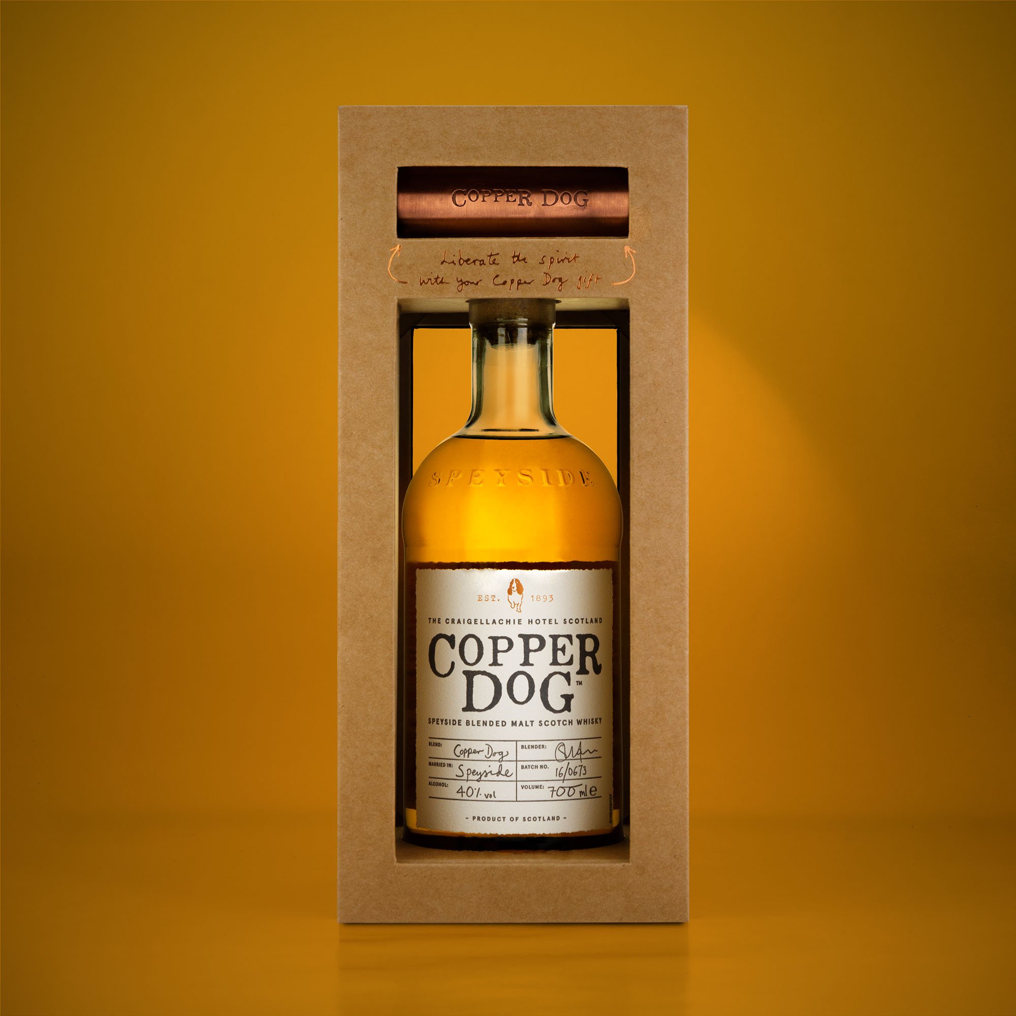 Copper Dog Whisky Croxsons 700ml Tall Round Spirit bottle boxes  (Copy)