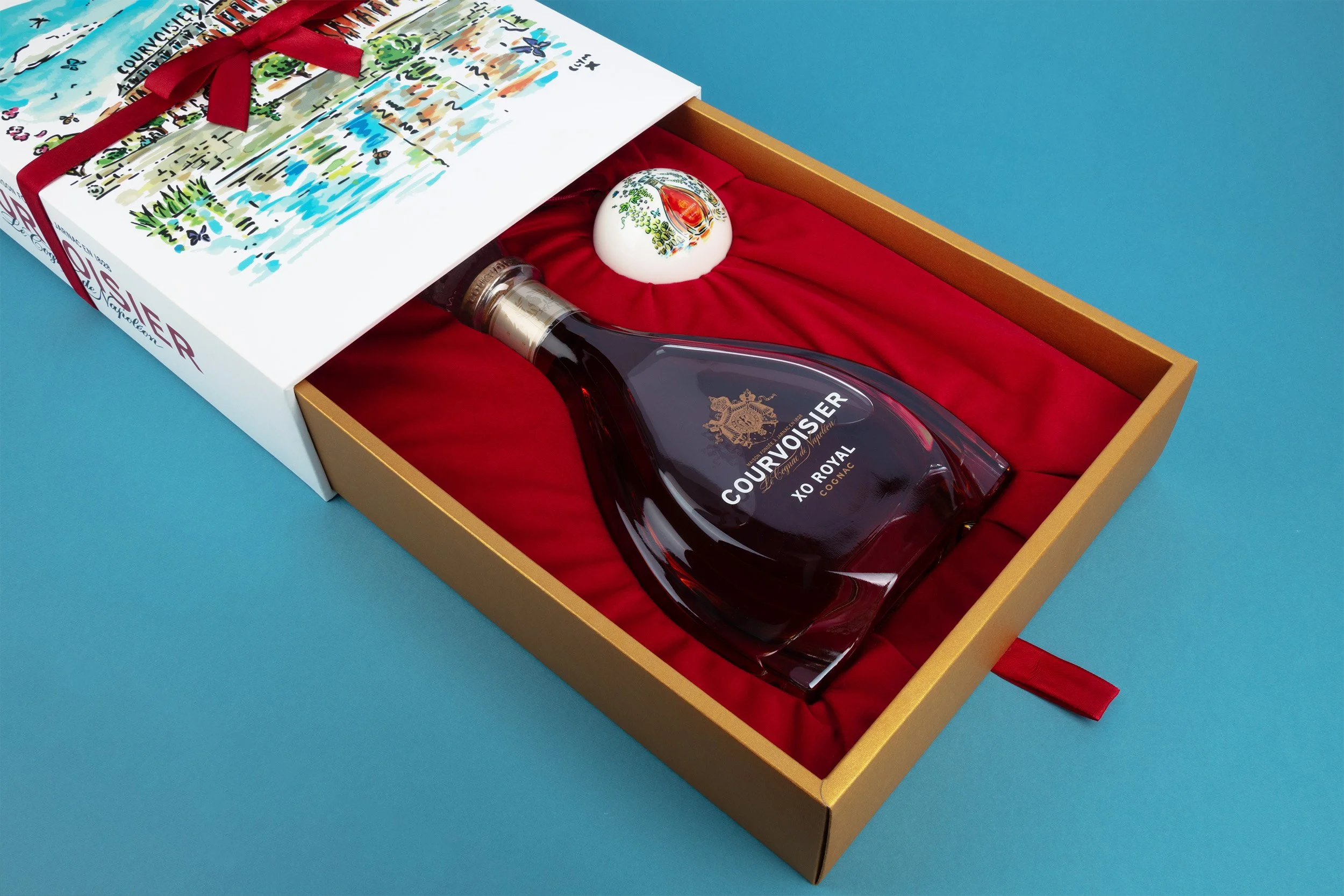 Christmas-Courvoisier-Cognac-Ribbon-Rigid-Box-Velvet-Fitment-Emboss-Open-Short-Run-Production-Pillbox-Design.jpg