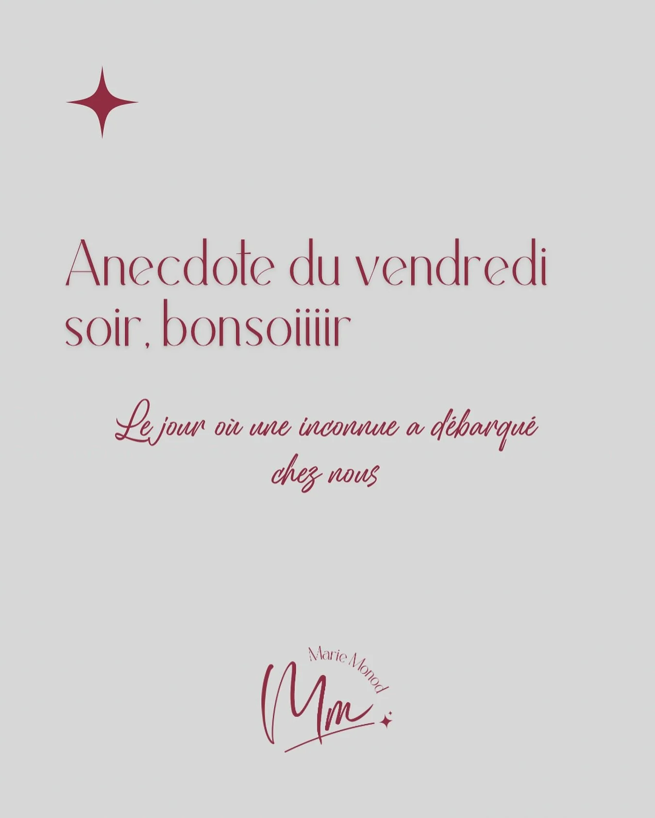 Le jour o&ugrave; une inconnue a d&eacute;barqu&eacute; chez nous

Journ&eacute;e off, voiture au garage, coinc&eacute;e &agrave; la maison donc en mode cr&eacute;ation de contenu, admin etc. Je d&eacute;cide ensuite de me poser pour une petite siest