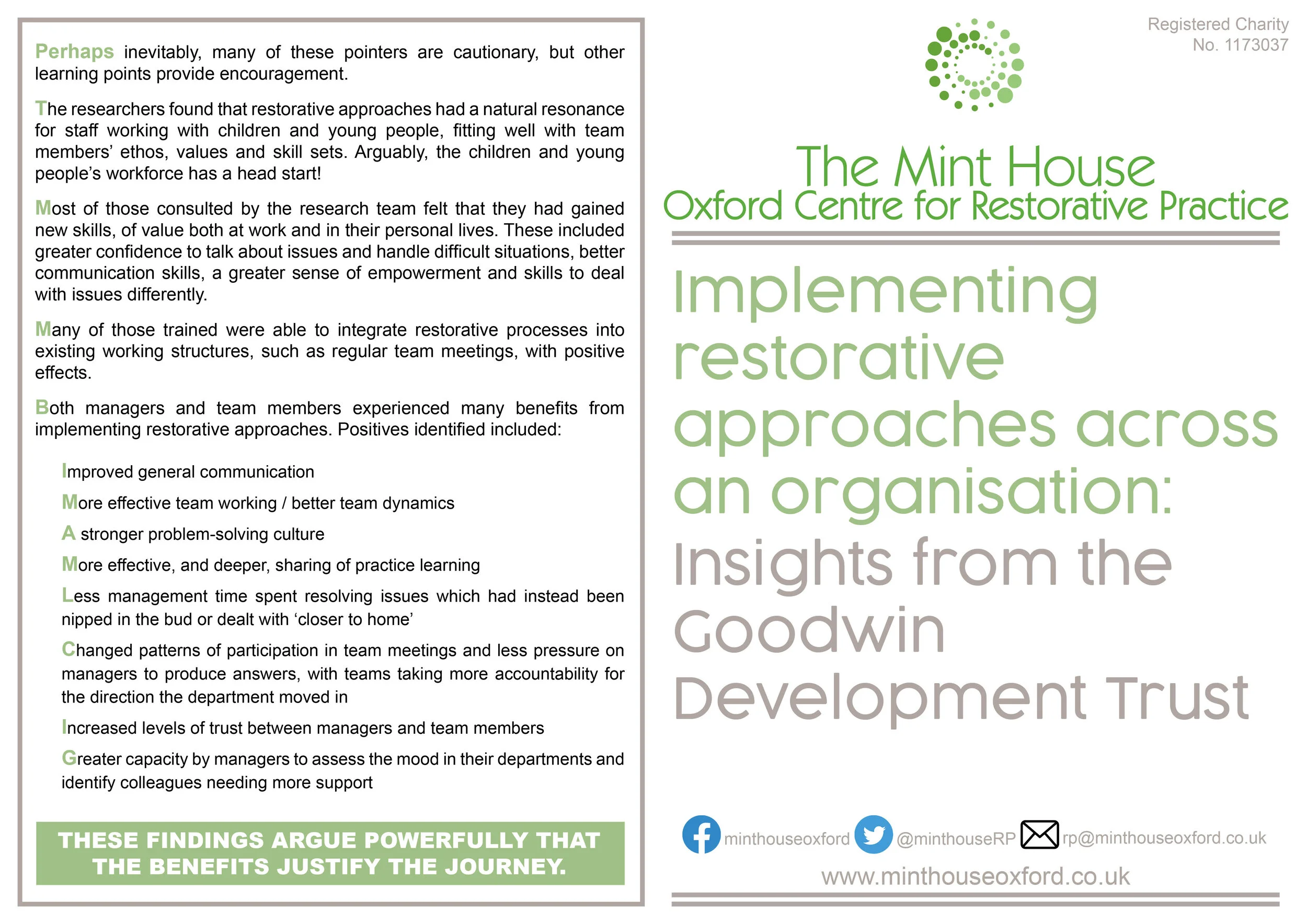 Implementing Restorative Practice — The Mint House