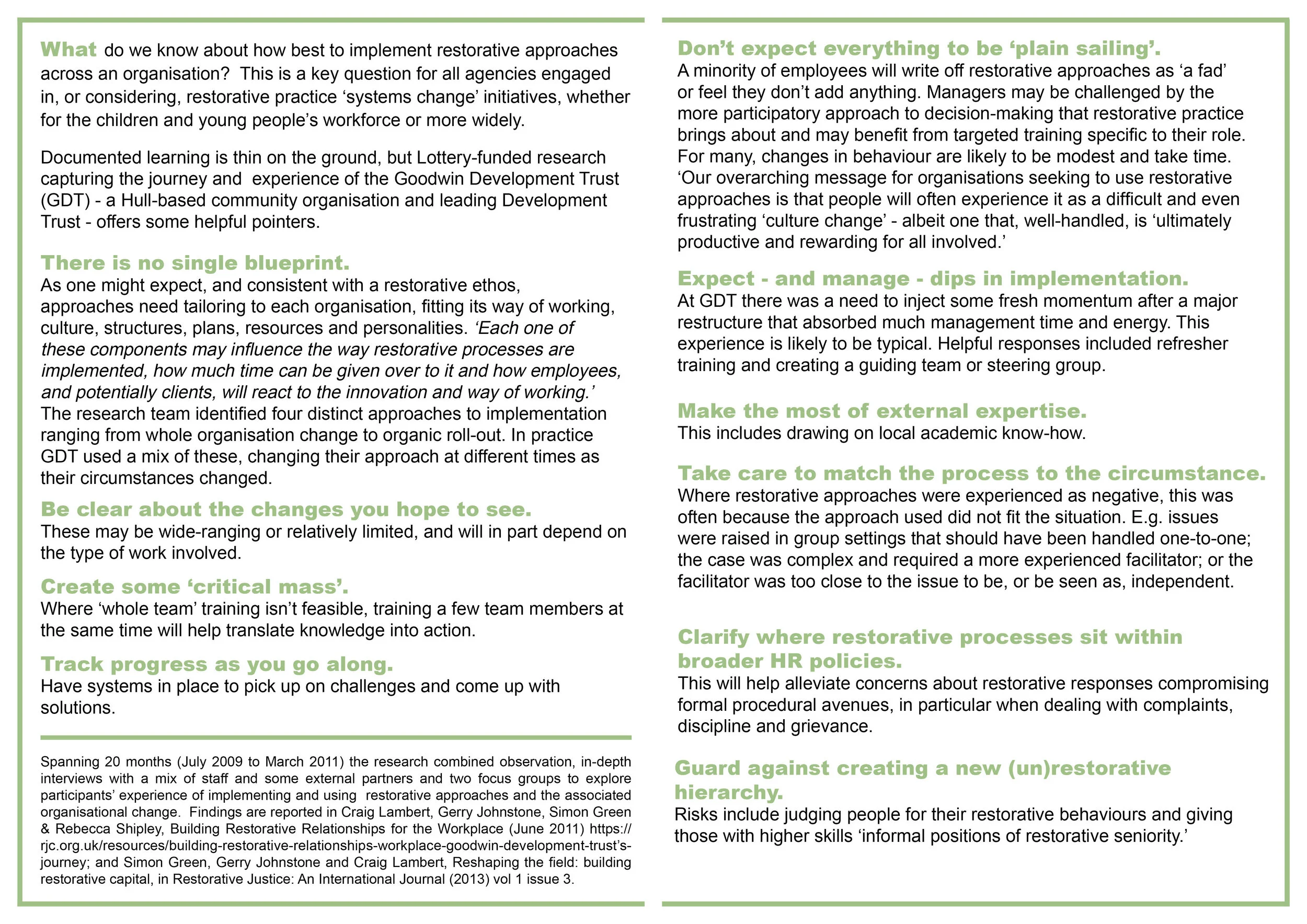 Implementing Restorative Practice — The Mint House