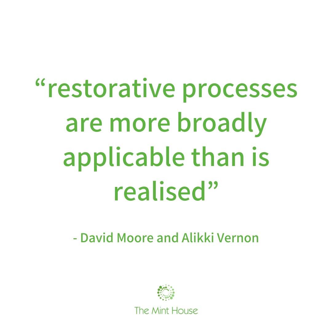 Do you agree? &quot;Restorative processes are more broadly applicable than is realised&quot; 
Discuss with us at our event today! 

🟢 Setting Relations Right in Restorative Practice
🟢 Wed 24 Apr, 12-1pm (BST)
🟢 Online
🟢 Book now! (link in bio und