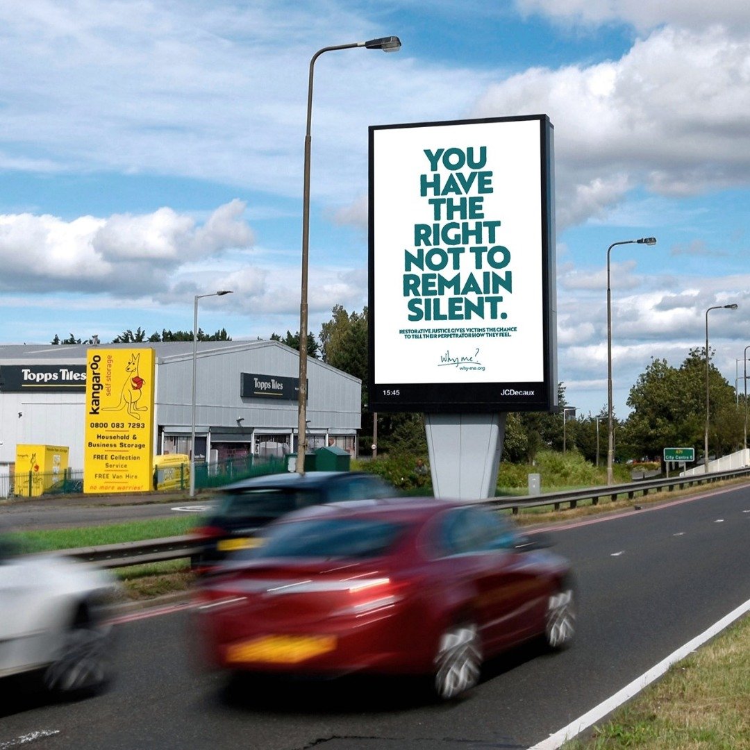 Have you seen any of the @whymeuk billboards this month? @whymeuk in partnership with the JCDecaux Community Channel launched this campaign to raise awareness of restorative justice for victims of crime in the UK. 

This is a rare opportunity for a l