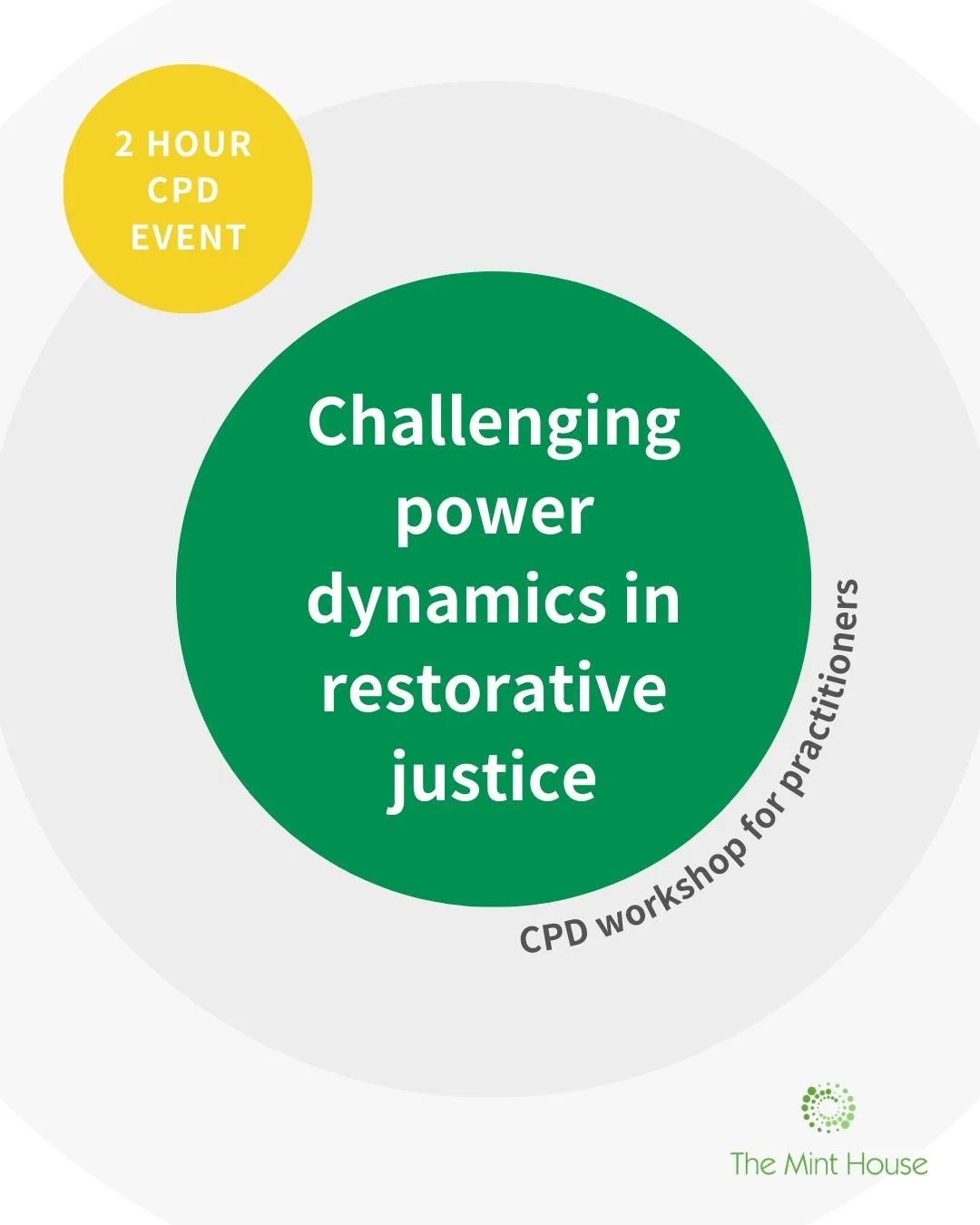 🟢 Challenging Power Dynamics in Restorative Justice (CPD workshop)

A 2 hour CPD training event for practitioners exploring how power dynamics are present in restorative justice processes and ways to understand and address these dynamics.

We will l