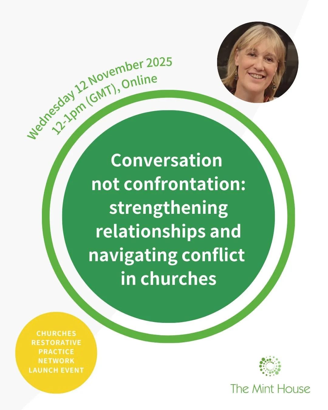 🟢 NEW EVENT: Conversation not confrontation: strengthening relationships and navigating conflict in churches

Church congregations, like any community, are not immune to conflict. 

⚪️ Have you struggled to address harm in ways that truly restore re