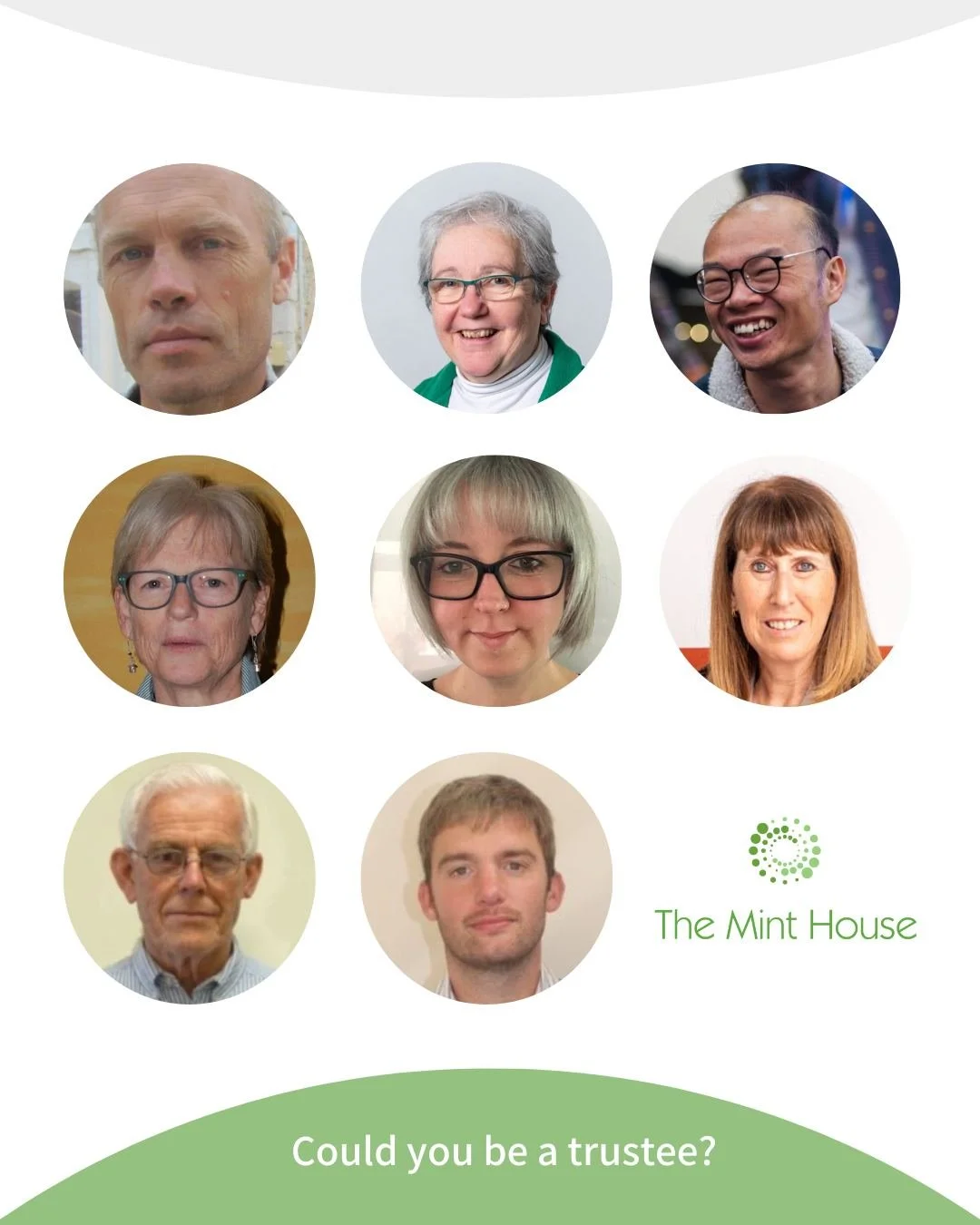 We're currently looking for more people to join The Mint House Board of Trustees to help guide us into the next season of our work! 

Currently we have eight trustees, including three founding trustees who will be standing down this year having serve