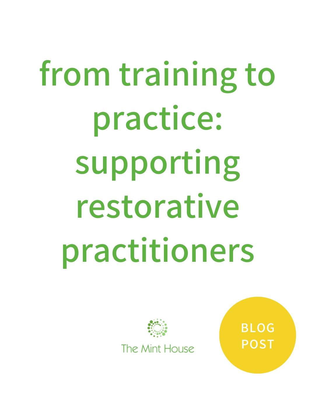 🟢 NEW BLOG POST! "A key question for our field is how make the leap from restorative practice training to &lsquo;real world&rsquo; application. Skills that feel manageable in the classroom can look very different in contexts where emotions run 