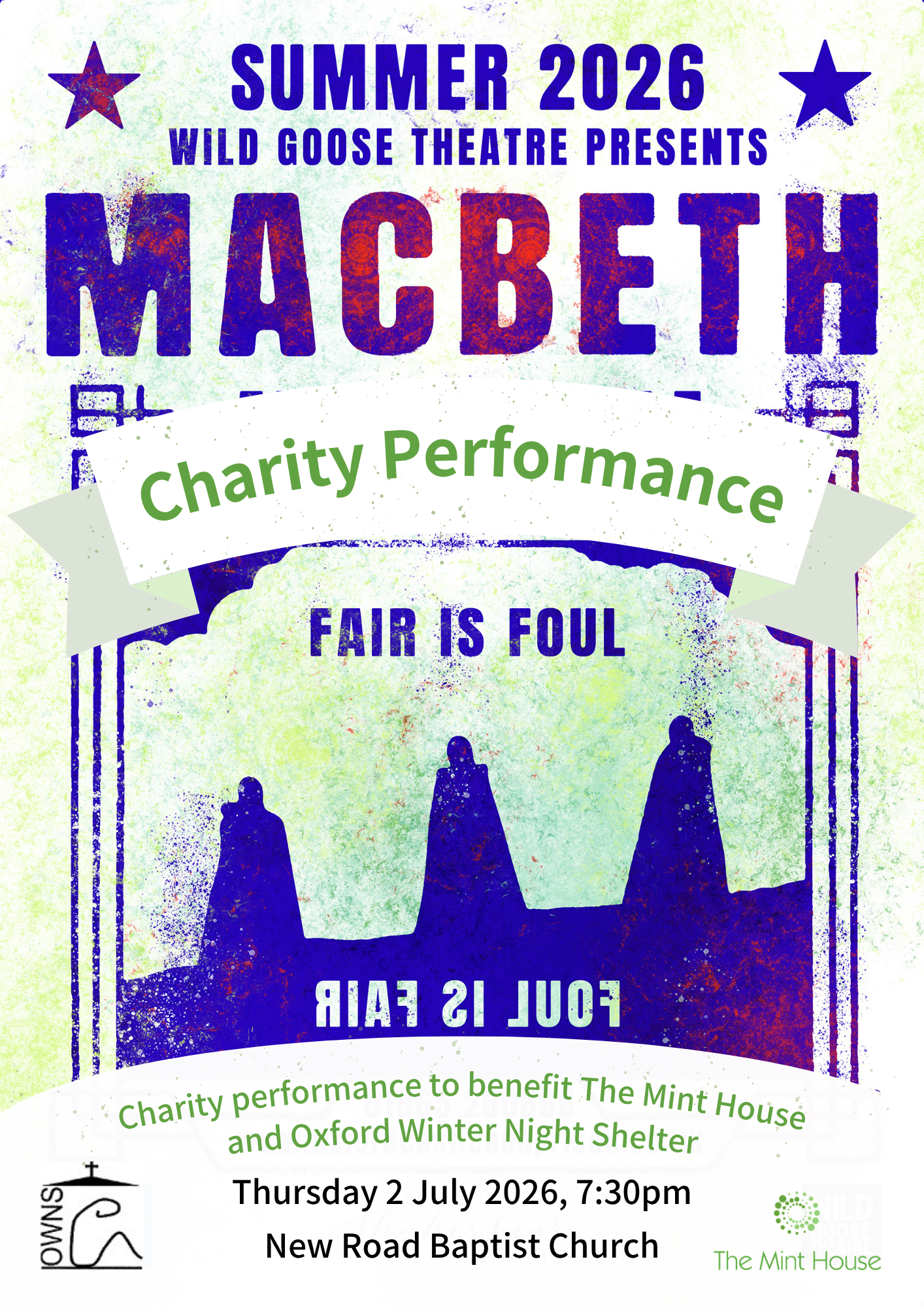 Summer 2026 Wild Goose Presents Macbeth Charity Performance