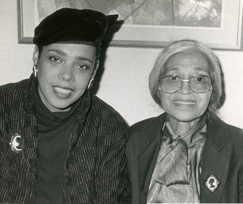 Designer, Coreen Simpson with Civil Rights Icon, Rosa Parks. Courtesy of The Black Cameo Collection . 