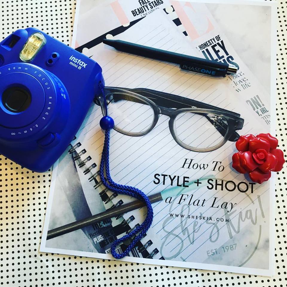 Flat lay I took at a workshop by She's Kia with Bloggers of Atl . 
