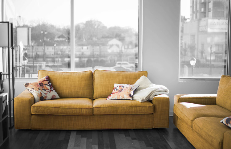 Mock furniture ad photographed by me.