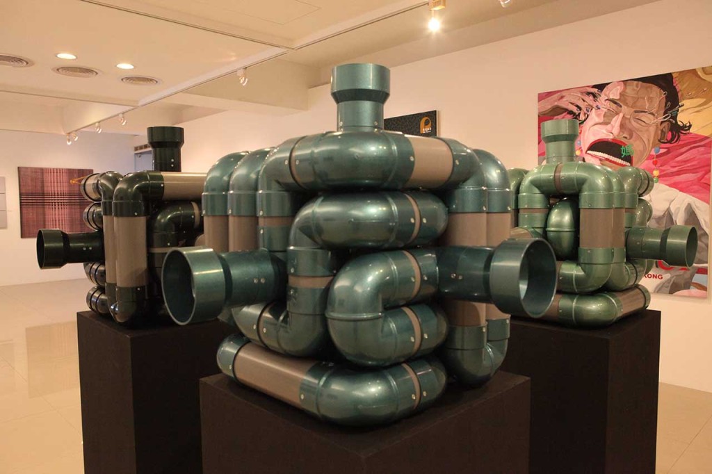Cai Kun-Lin, Sound Cube. 7. No. 2012 Hard Plastic Tube, Sound Installations 50x50x50cm