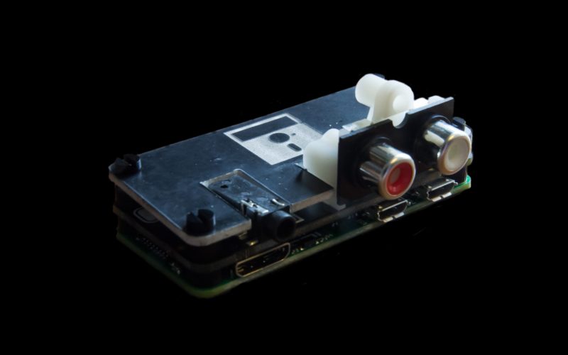 Inside the Pi Zero case.