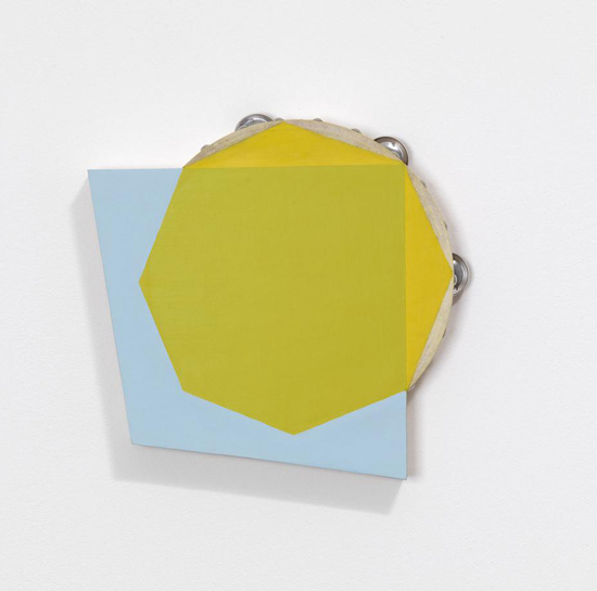 Paul Lee, Untitled (tambourine), 2011, tambourine, paint, balsa wood, 31 x 28 x 5 cm, 12 1/4 x 11 1/8 x 2 ins