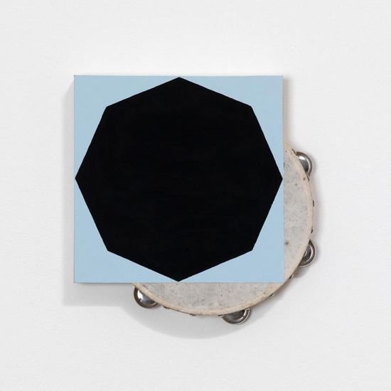 Paul Lee, Untitled (tambourine), 2011 tambourine, paint, balsa wood, 29.5 x 29.5 x 5 cm / 11 5/8 x 11 5/8 x 2 ins,