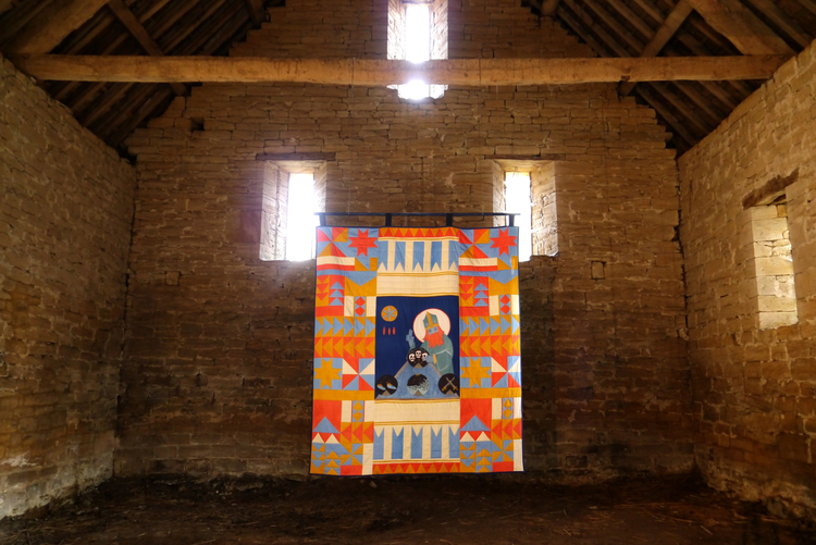 Stewart Easton, His Piety knows no bounds, 2015 Interactive quilt, 250cm x 200cm.