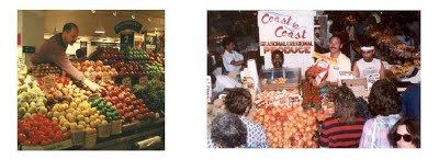 Steve at his various farmer's market locations in the '90s...