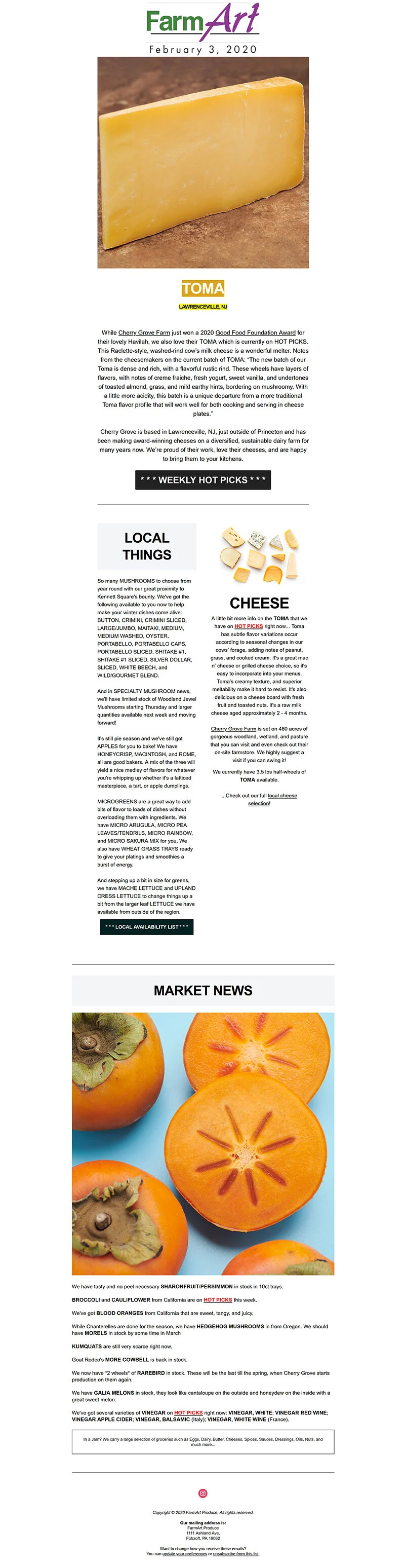 newsletter — FarmArt