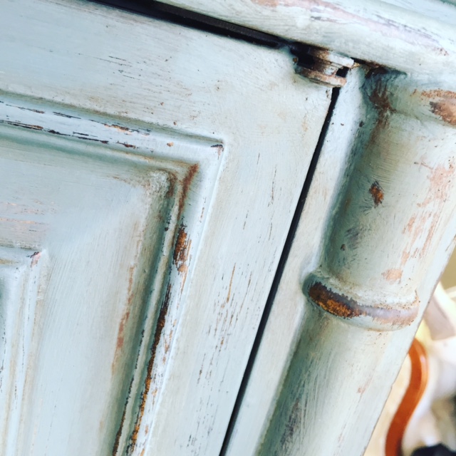 CeCe Caldwell's Duck Blue with wet distressing