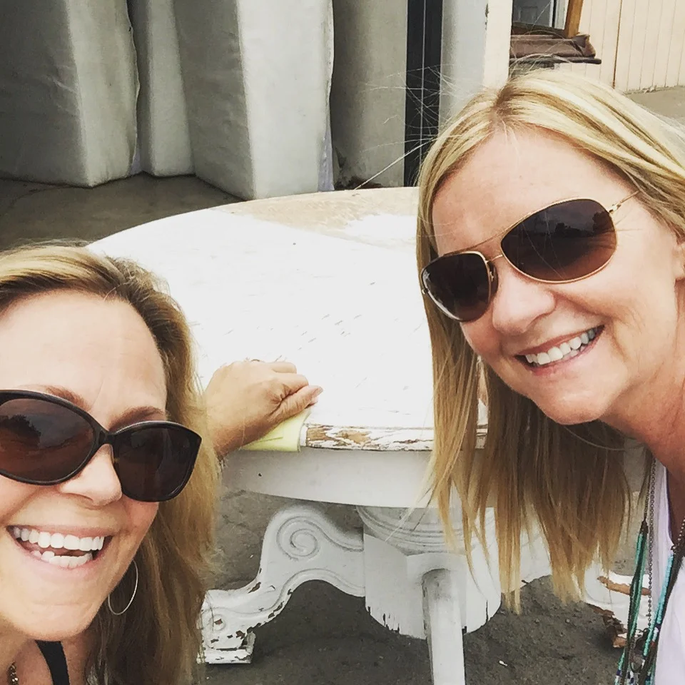 Kim and I found this beautifully aged table in a dumpster... we use it today at Studio Vintage...It was just perfectly aged! This is not trash!!