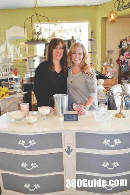 Sheila and I getting ready for a Soy Candle class.