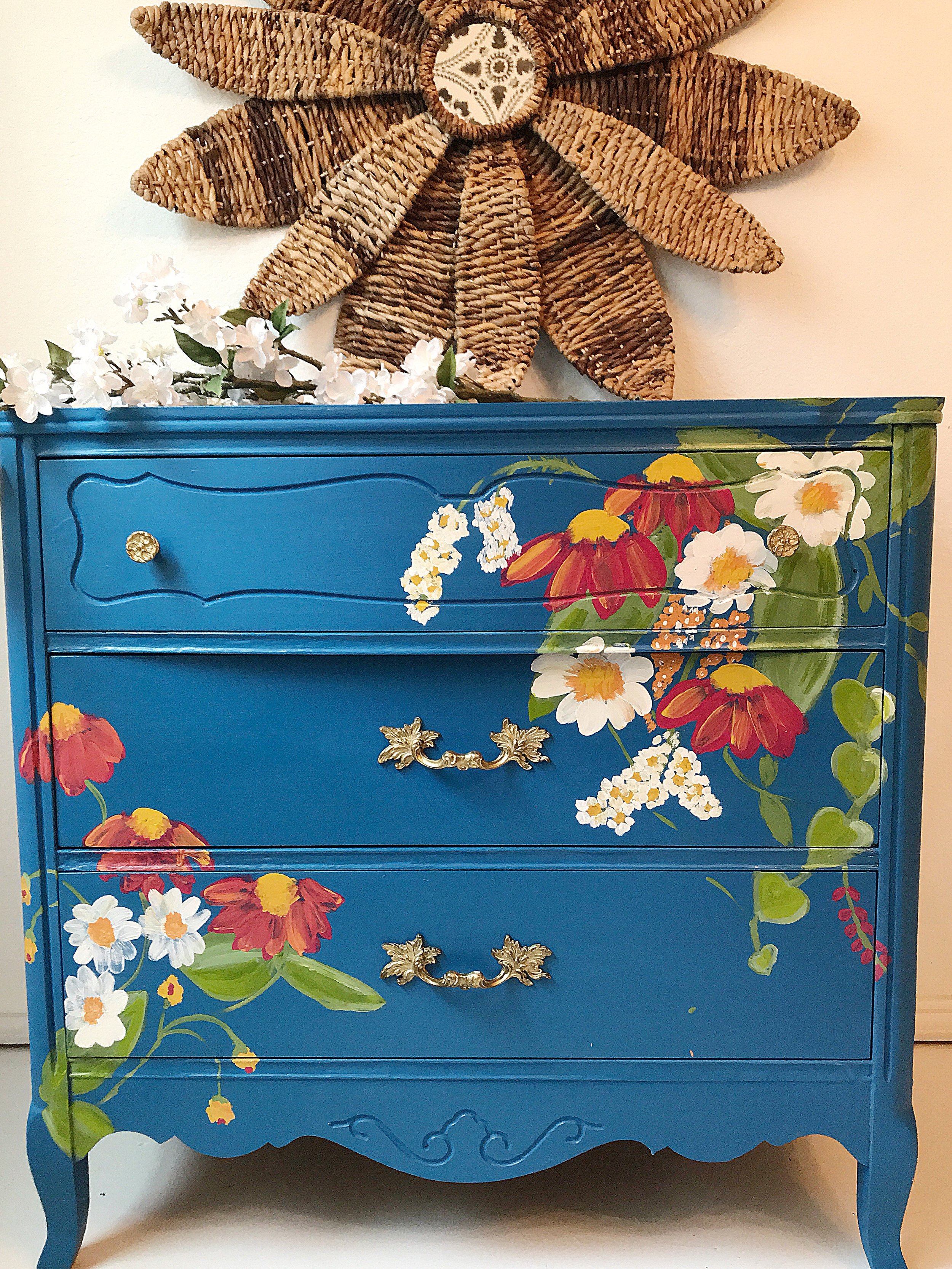 floral painted furniture