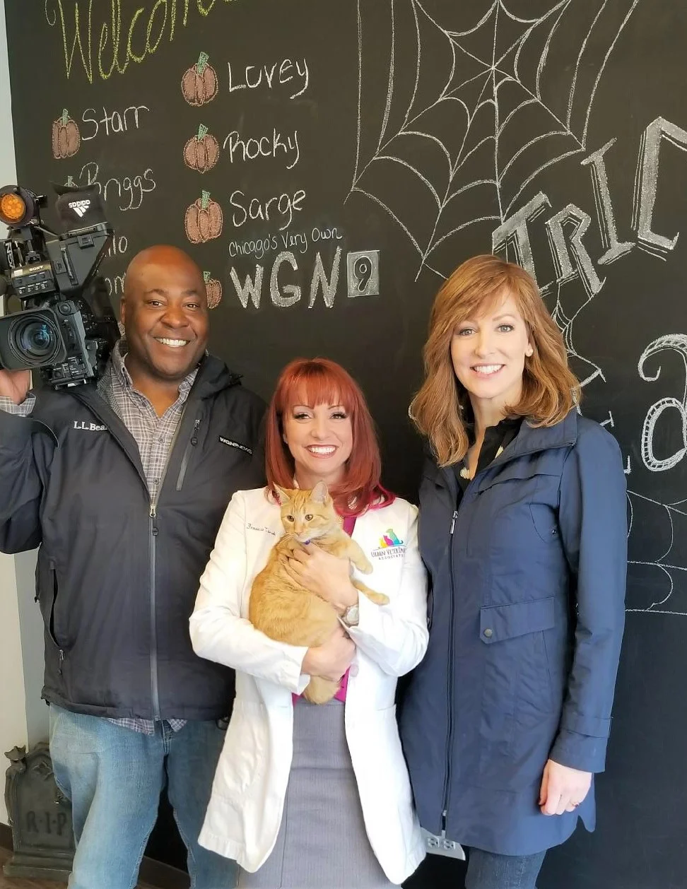 Dr Torok with the WGN crew!!