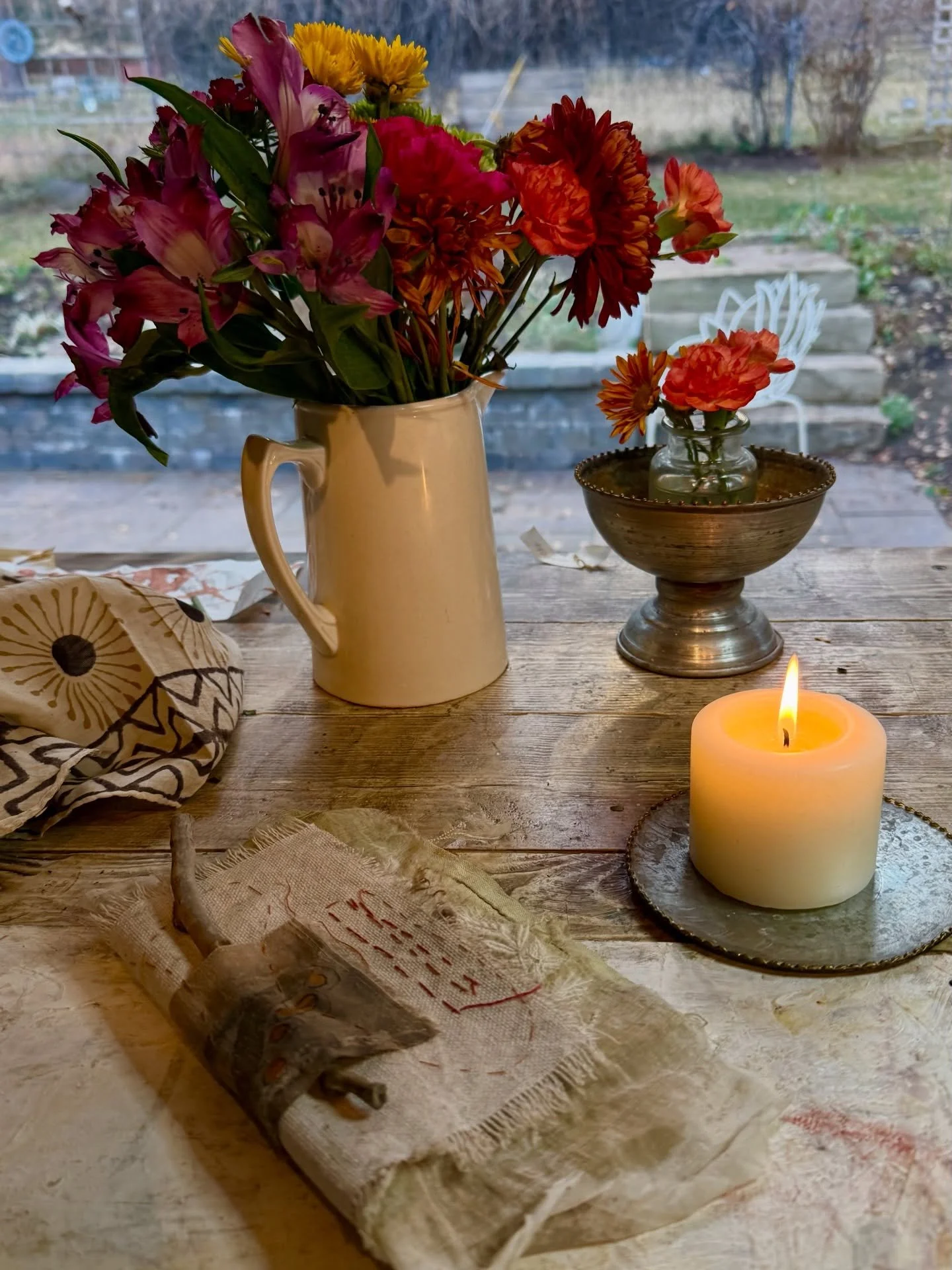 For me, building a book is like nesting. Like the nesting that the birds do in the spring here, in my gardens.  But this is a quieter nesting. This is a part of how I get ready for winter. I feel calmer. And I feel a stillness coming over me. I move 