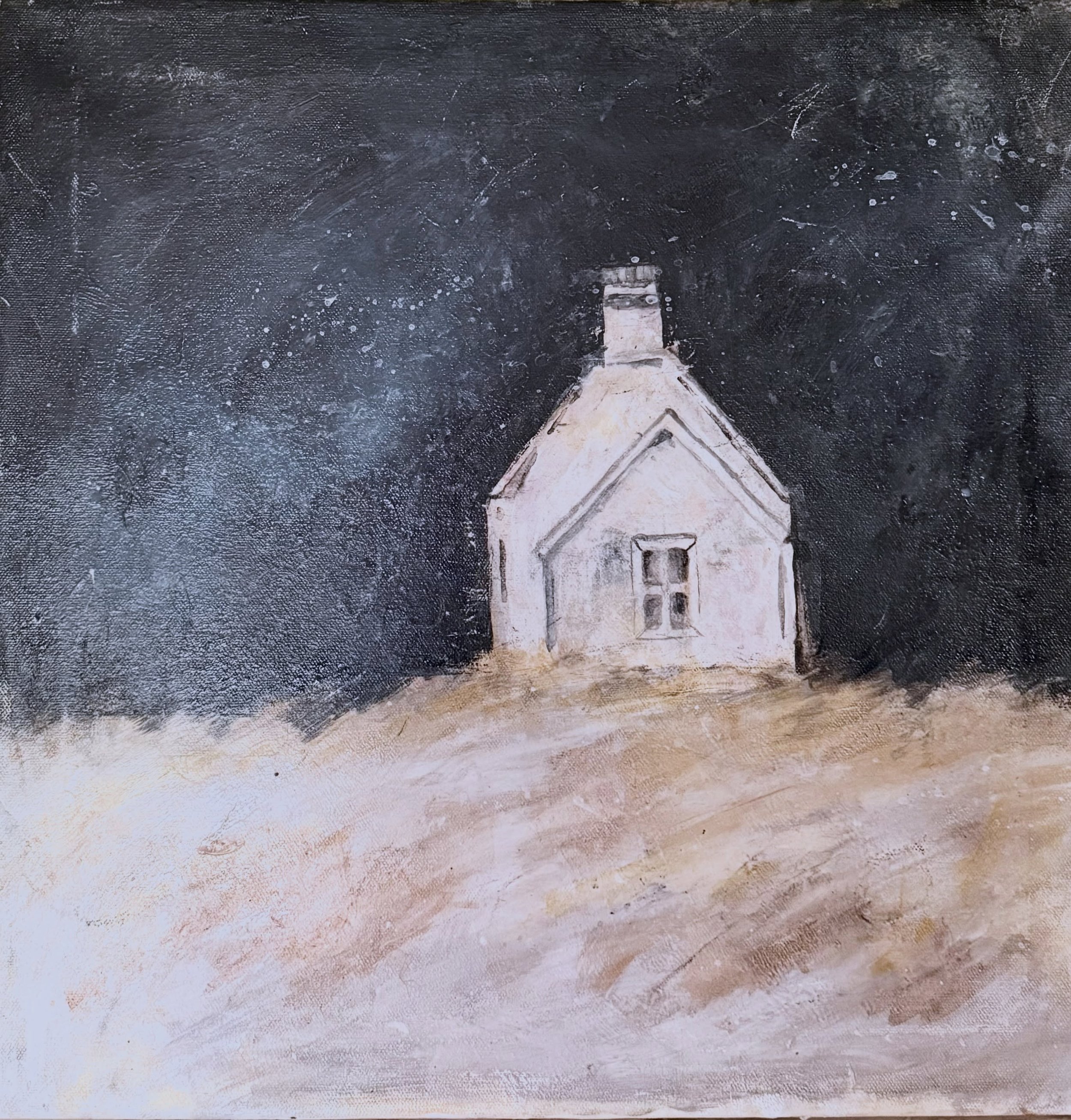 It&rsquo;s been two years since I was in Scotland and I&rsquo;ve been thinking about these houses. The white houses with the big chimneys on one side, they&rsquo;ve always been so beautiful to me. I&rsquo;m not sure if this is finished yet. I kind of