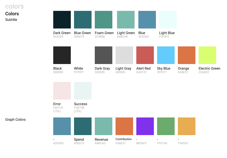 Example of Palette from the Design System